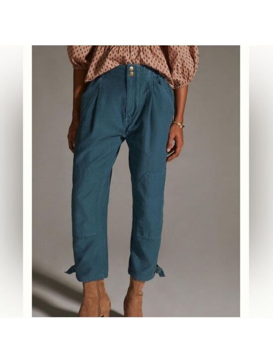Pilcro Denim - Pilcro Anthropologie Women’s Surplus Cargo Ankle Pants Slouchy Oversized Blue XS